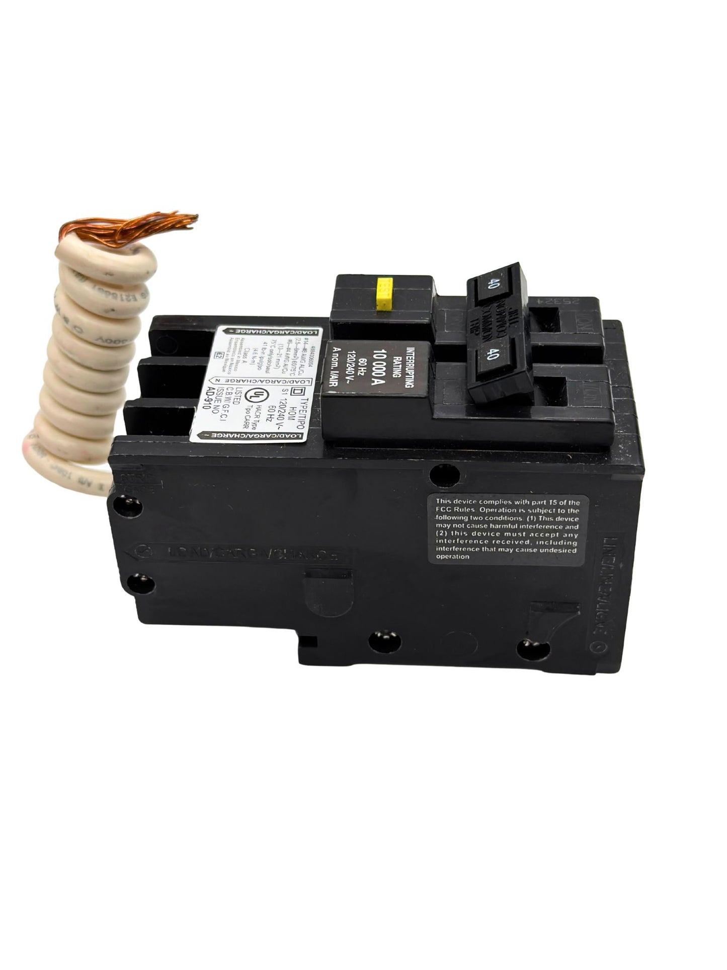 Square D HOM240GFCI 40 Amp 2-Pole Circuit Breaker – Homeline Series, GFCI Protection, UL Listed, New