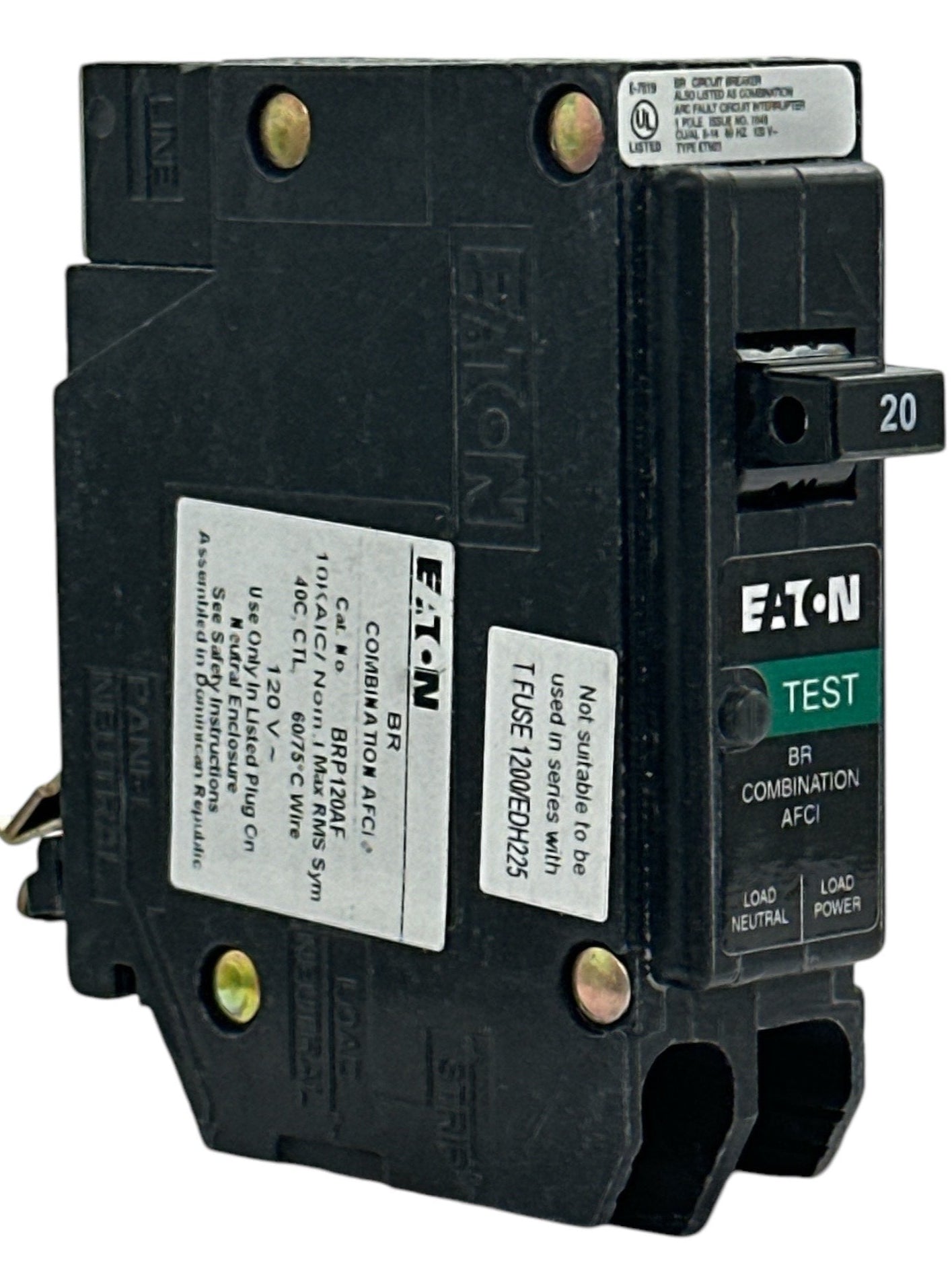 Eaton BRP120AF 20 Amp 1-Pole AFCI Plug-On Circuit Breaker – UL Listed, Residential Use