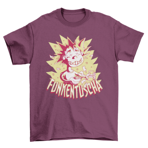 Funny Electric Shock T-Shirt – “Funkentuscha” German Caption
