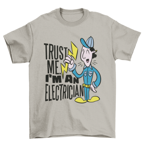 Funny Electrician T-Shirt – "Trust Me. I'm an Electrician" Lightning Bolt Design