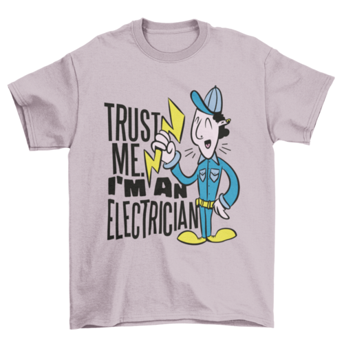 Funny Electrician T-Shirt – "Trust Me. I'm an Electrician" Lightning Bolt Design