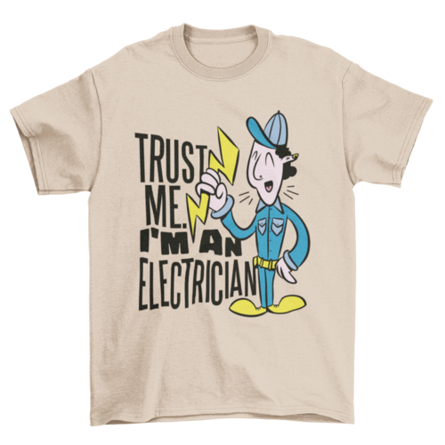 Funny Electrician T-Shirt – "Trust Me. I'm an Electrician" Lightning Bolt Design