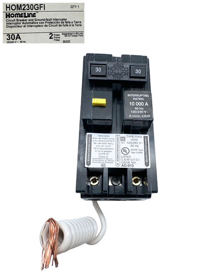 Square D HOM230GFI 30A 2-Pole GFCI Circuit Breaker – Homeline UL Listed