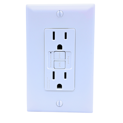 Pass & Seymour 1597TRW self-test GFCI outlet 15A white with wall plate included