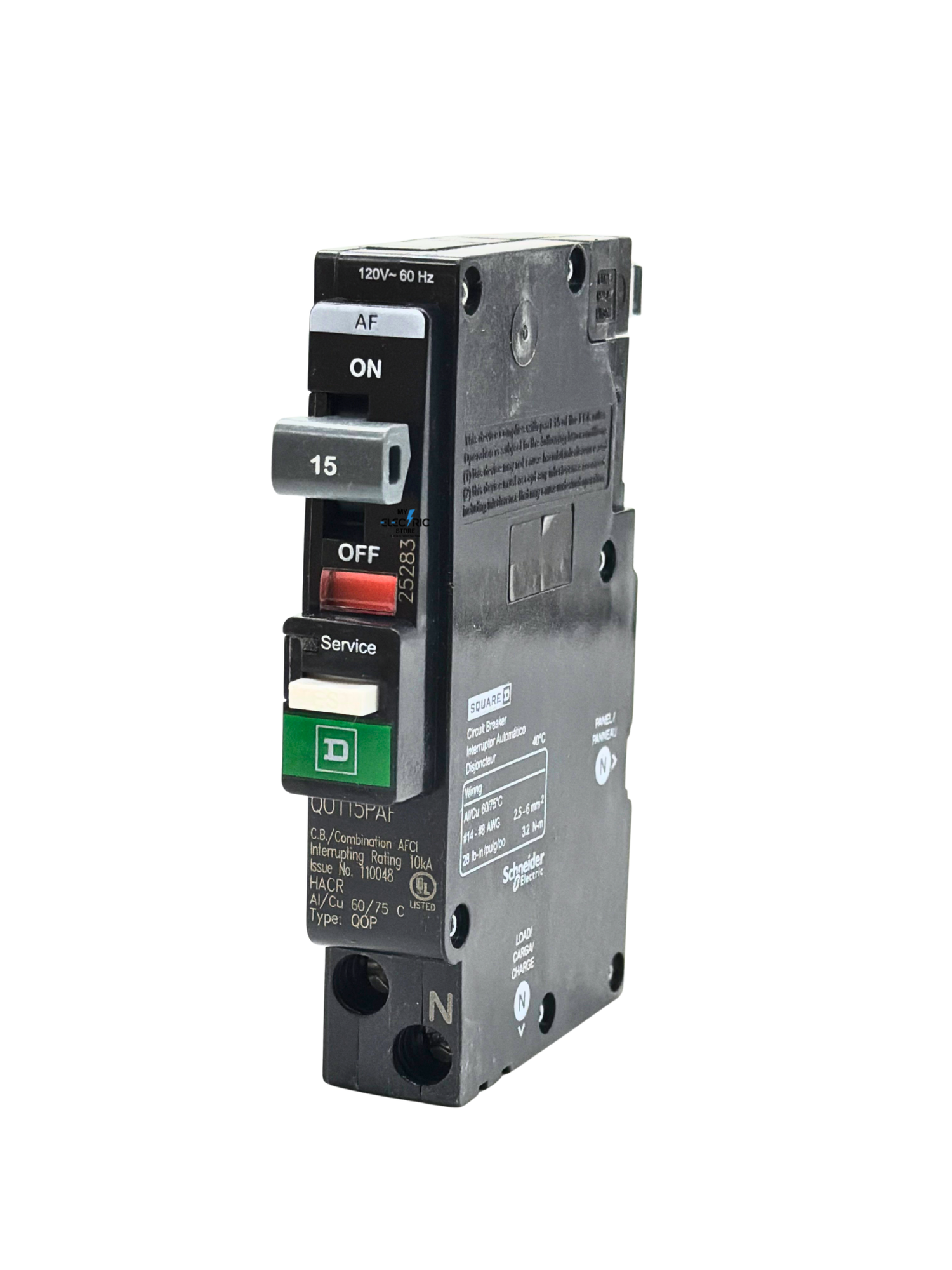Circuit breaker on a white background