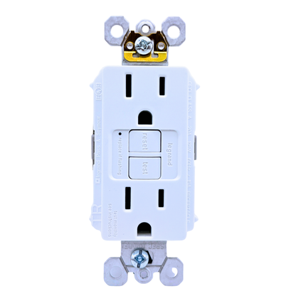 Pass & Seymour 1597TRW tamper-resistant self-test GFCI receptacle front view