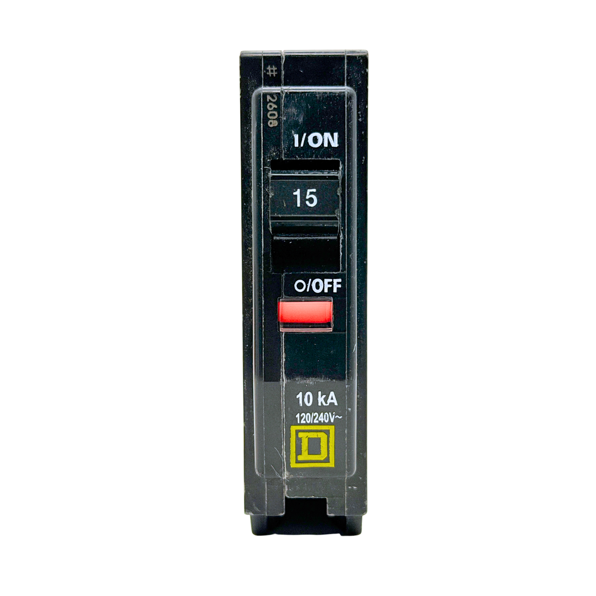 Square D QO115 15A 1-pole QO plug-on circuit breaker, view 2