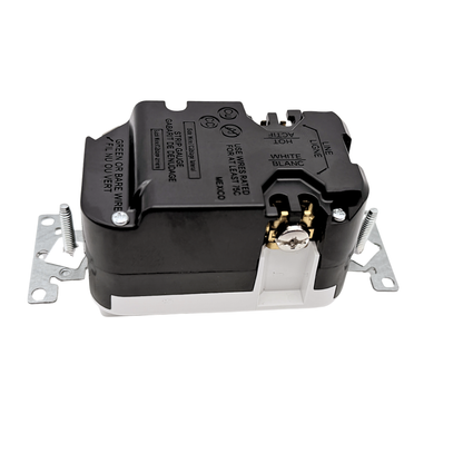 Leviton T5833-W side view, line terminals
