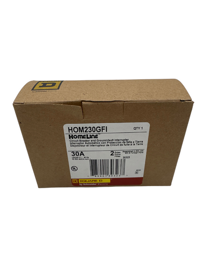 Square D HOM230GFI 30A 2-Pole GFCI Circuit Breaker – Homeline UL Listed
