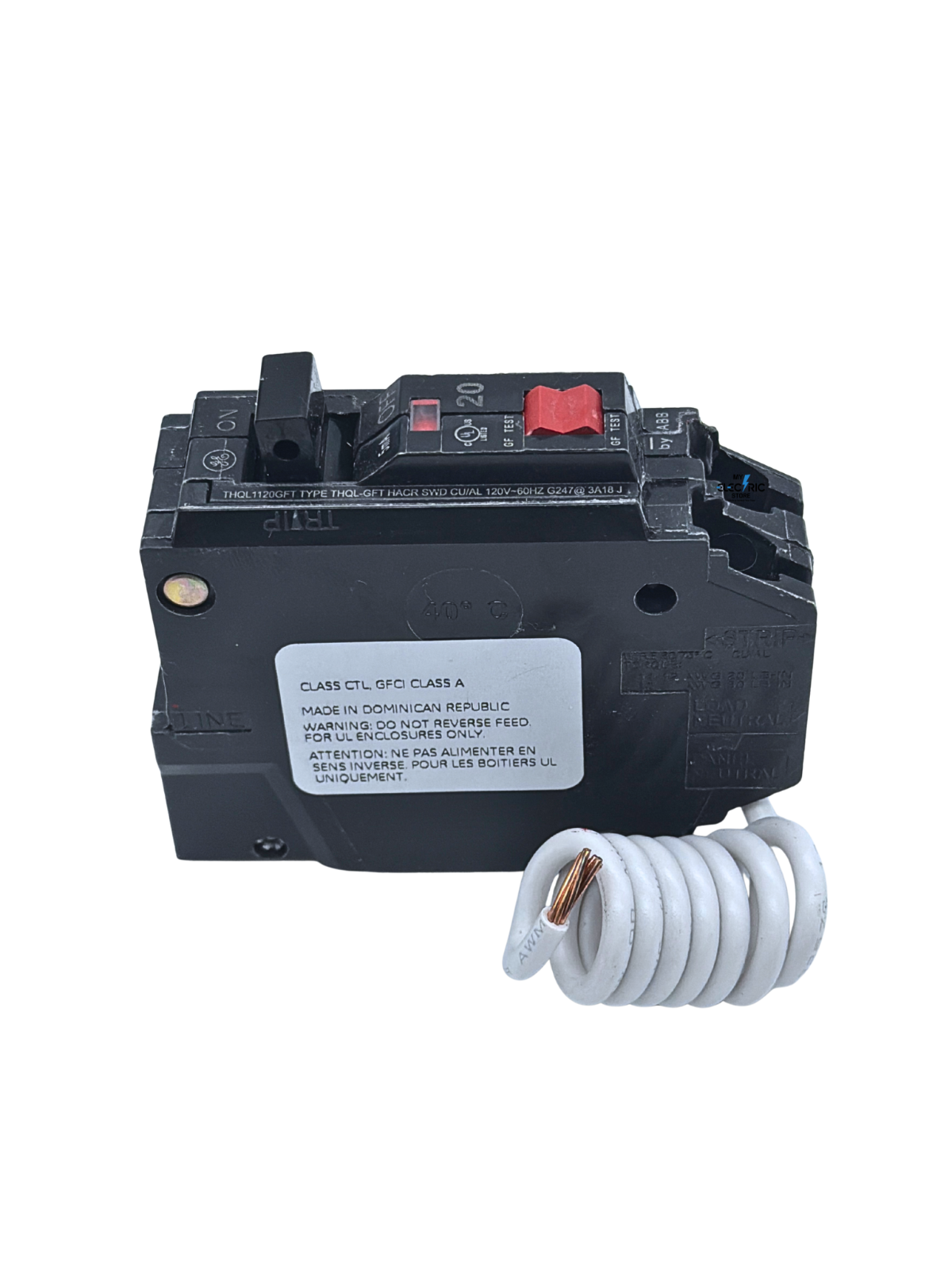 GE THQL1120GFT 20A GFCI Circuit Breaker 1-Pole Ground Fault Protection1