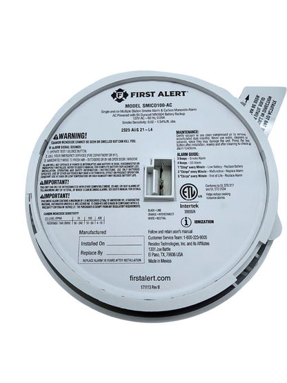 First Alert SMICO100 Smoke & Carbon Monoxide Alarm Battery Operated Combo NEW1