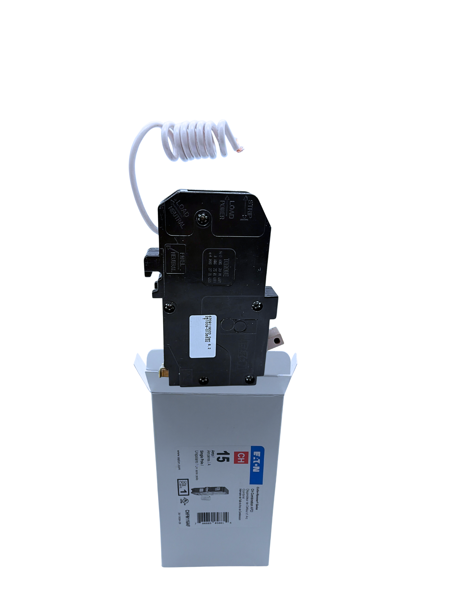 Eaton CHFN115AF 15 Amp AFCI Circuit Breaker – 1-Pole, CH Series, With Neutral – New