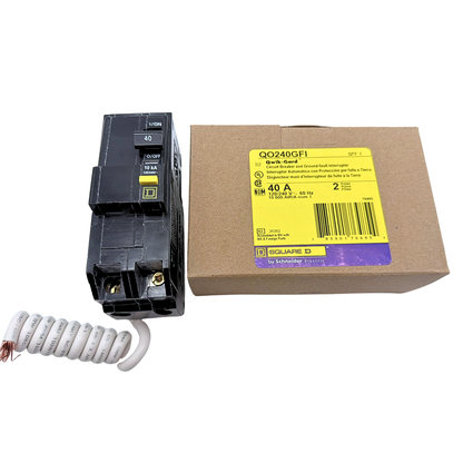Square D QO240GFI 40 Amp 2-Pole GFCI Breaker, QO Plug-On Qwik-Gard – Hot Tub & Spa