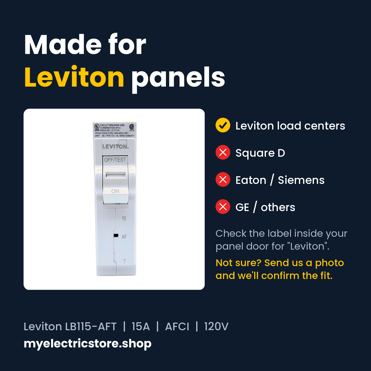 Leviton LB115-AFT compatibility: fits Leviton load centers only