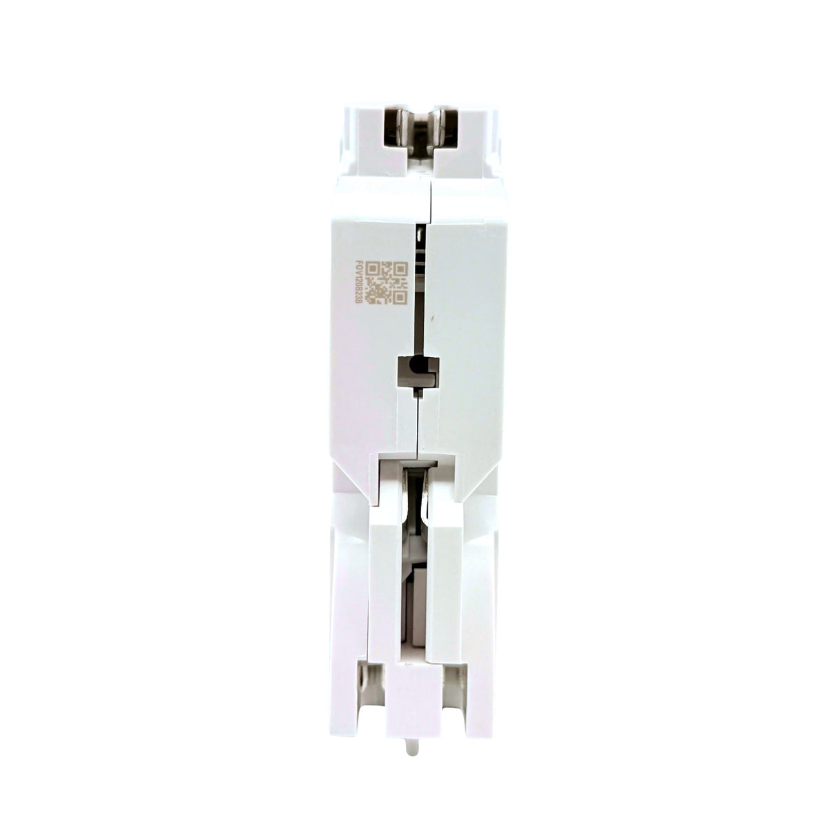 Leviton LB115-DFT 15A 1-pole dual function AFCI/GFCI plug-on circuit breaker, back view showing plug-on clips