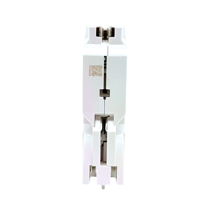 Leviton LB115-DFT 15A 1-pole dual function AFCI/GFCI plug-on circuit breaker, back view showing plug-on clips