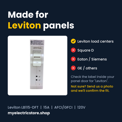 Leviton LB115-DFT compatibility: fits Leviton load centers only