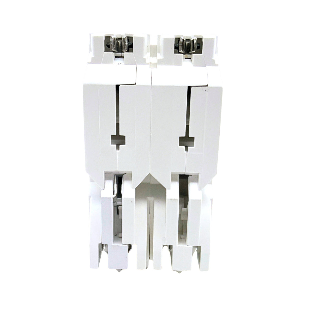 Leviton LB230-G 30A 2-pole GFCI plug-on circuit breaker, back view showing plug-on clips