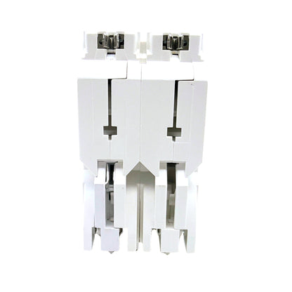 Leviton LB230-G 30A 2-pole GFCI plug-on circuit breaker, back view showing plug-on clips