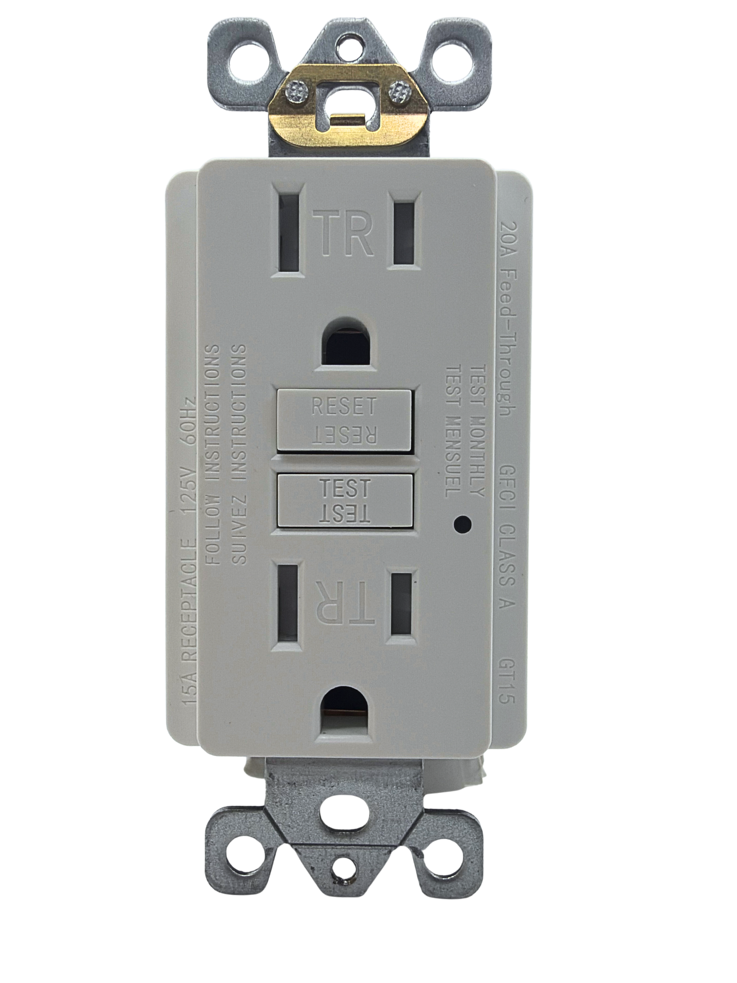 15 Amp GFCI Self-Test Tamper-Resistant Outlet – White | Residential Use