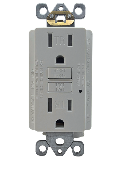 15 Amp GFCI Self-Test Tamper-Resistant Outlet – White | Residential Use